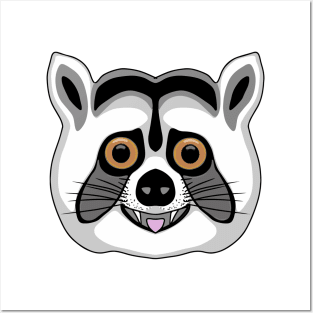 Cute raccoon face classic cartoon Posters and Art